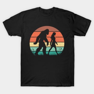 Bigfoot Sasquatch Hiking With a Girl Vintage Outdoor T-Shirt